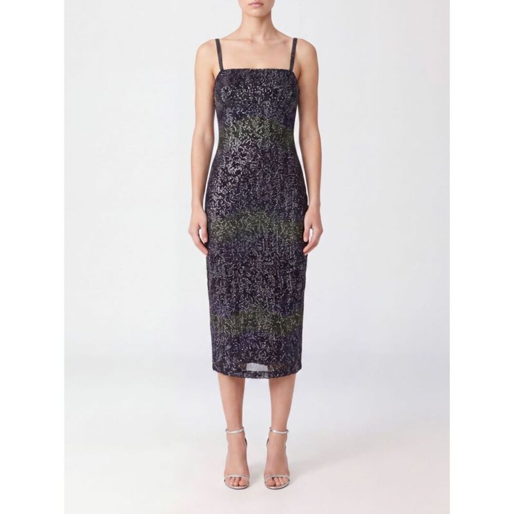 Missoni Women Missoni Lurex Midi Sheath Dress With Sequins And Square Neckline